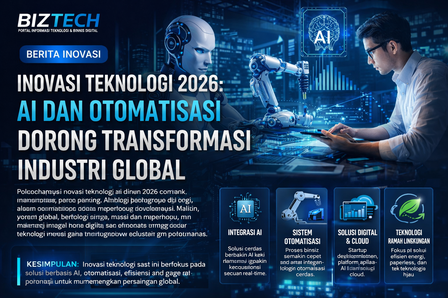 Inovasi Teknologi 2026 AI dan Otomatisasi Dorong Transformasi Industri Global